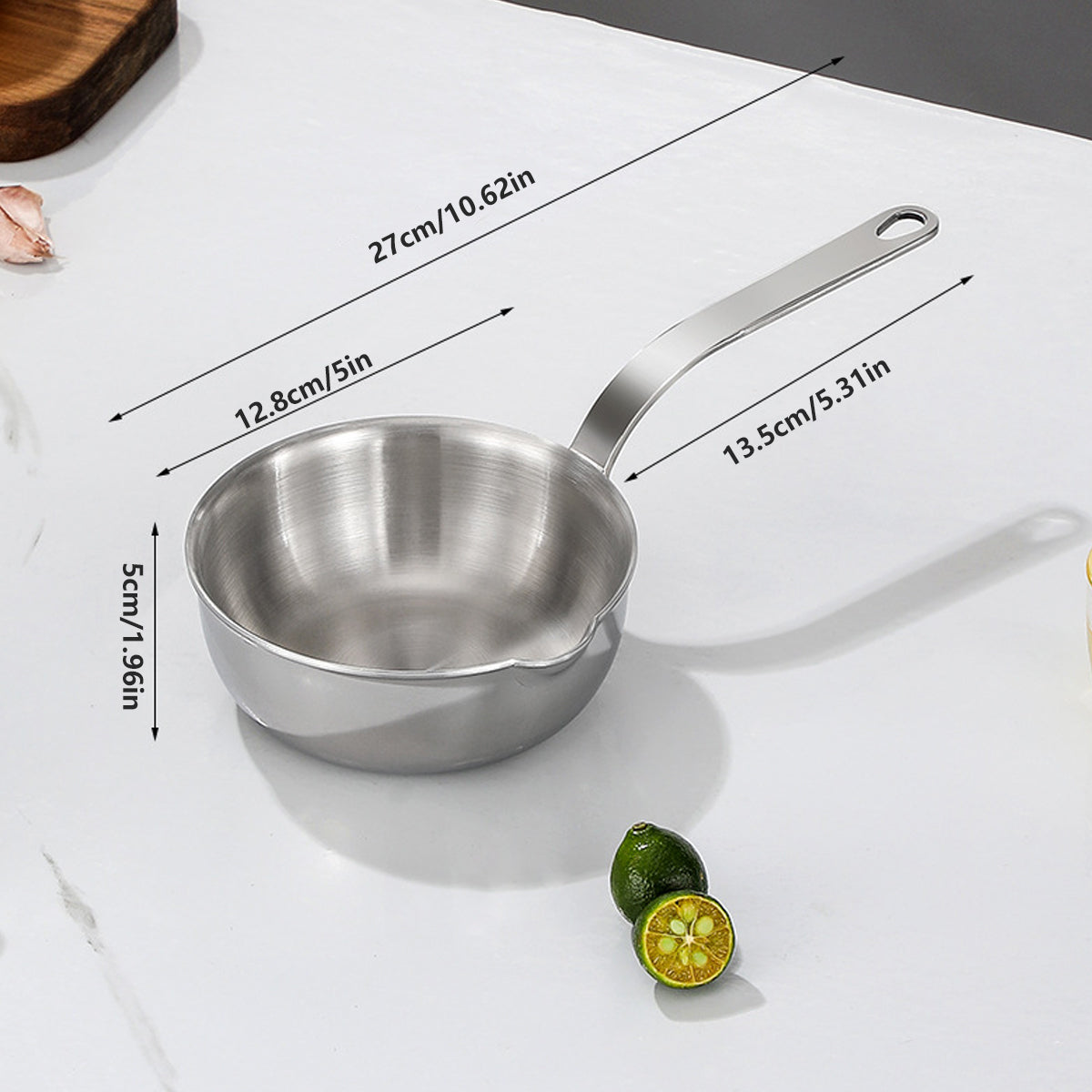 304 Stainless Steel Oil Splatter Proof Home Small Frying Pan for KitchenCooking