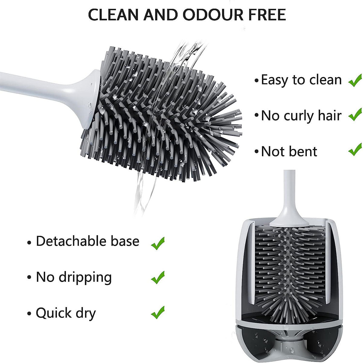 Wall Mounted Silicone Toilet Brush No Dead Cleaning Brush for Bathroom Household