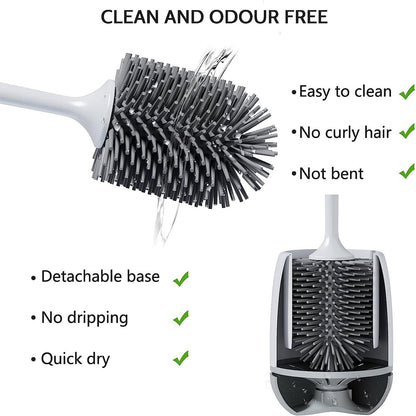 Wall Mounted Silicone Toilet Brush No Dead Cleaning Brush for Bathroom Household