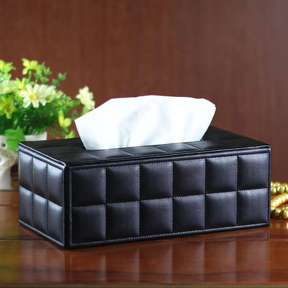 Leather Tissue Box Holder Rectangular Tissue Dispenser for Living Room Home AU