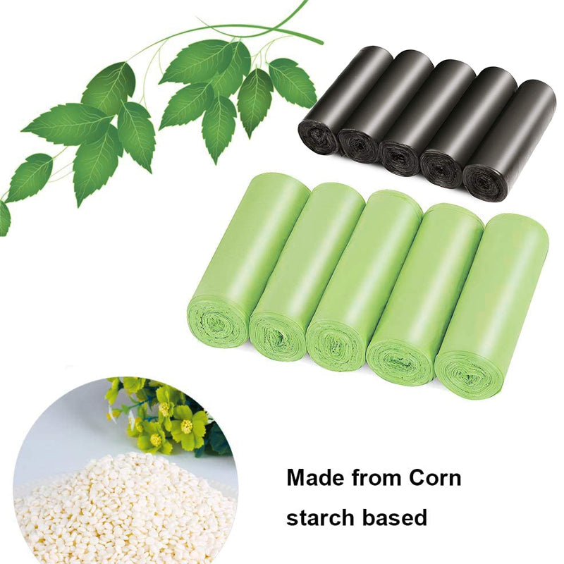 150/300/1000PCS Biodegradable Bin Liners Kitchen Garbage Bags 2.6GL,4GL,8GL,13GL