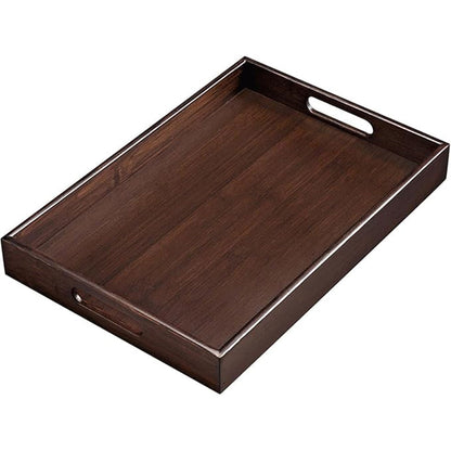 Bamboo Tea Tray Rectangular Walnut Colour Fruit Bread Serving Plate