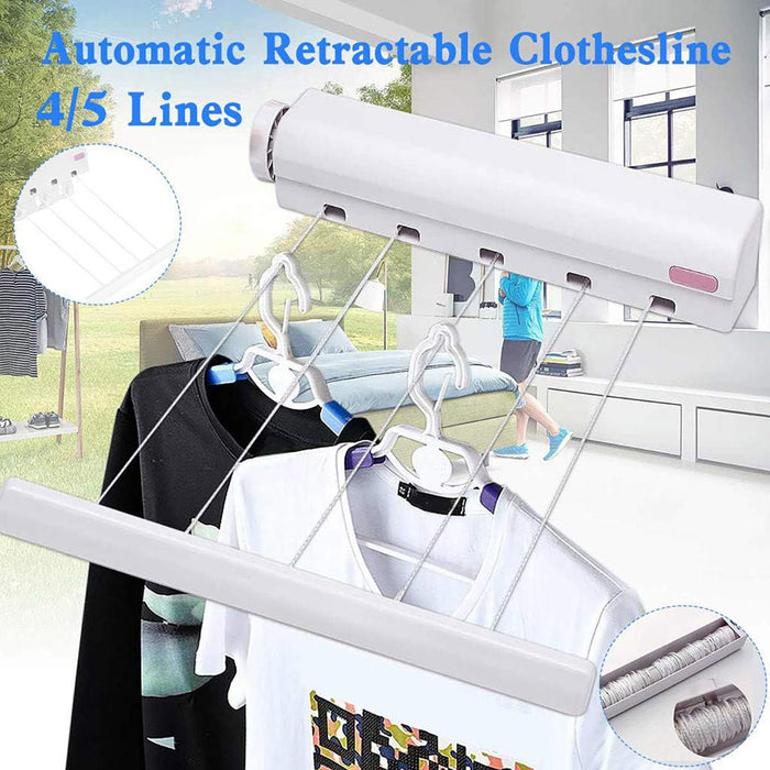 Wall Clothesline with Retractable Cord Unit