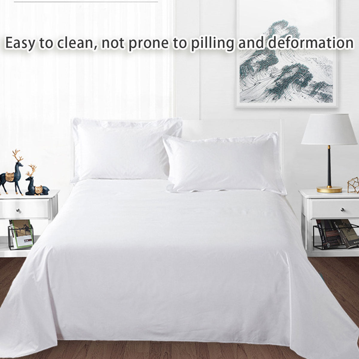 White Cotton Bed Sheet Hotel Quality Satin Weave