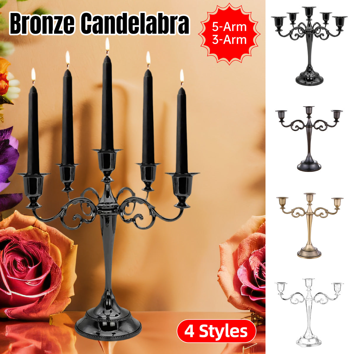 3/5 Arms Alloy Candle Holder Stand Candlesticks Candelabra Wedding Home Decor AU