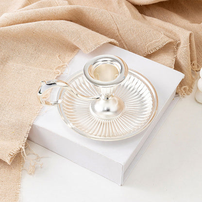 Retro Handheld Candlestick Holder European Style Metal Candle Stand