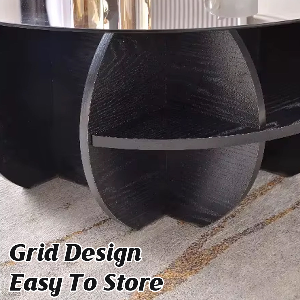 1/2pcs Modern Round Glass Coffee Table Home Side Table Living Room Furniture Set