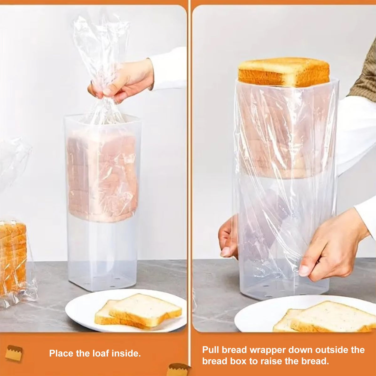 Bread Keeper Loaf Storage Container Vertical Bread Box Bin with Sealed Lid