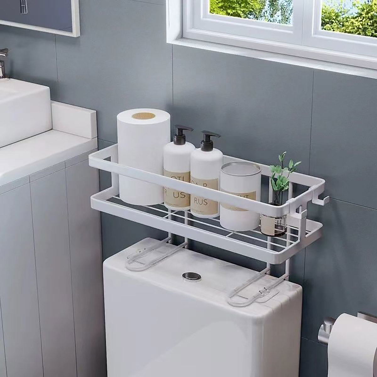 Storage Rack 1Tier Space Saver Over The Toilet Steel Bathroom Shelf Organizer AU