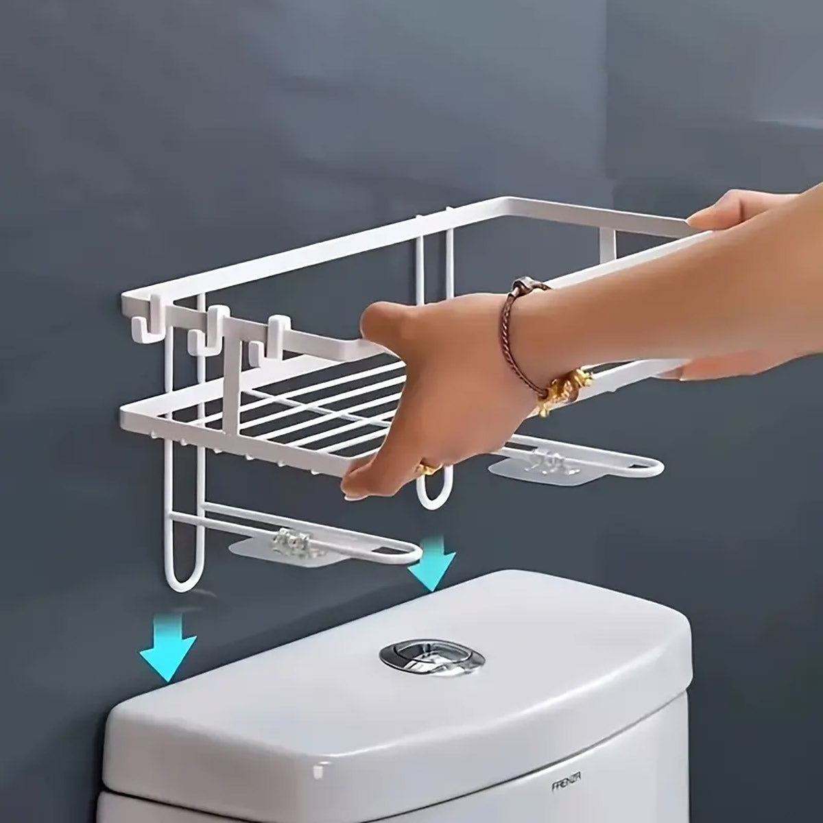 Storage Rack 1Tier Space Saver Over The Toilet Steel Bathroom Shelf Organizer AU
