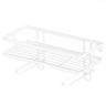 Toilet Cistern Storage Rack with Side Hooks — White