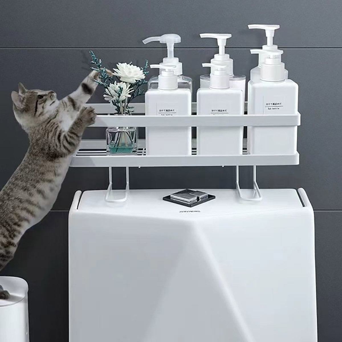 Storage Rack 1Tier Space Saver Over The Toilet Steel Bathroom Shelf Organizer AU