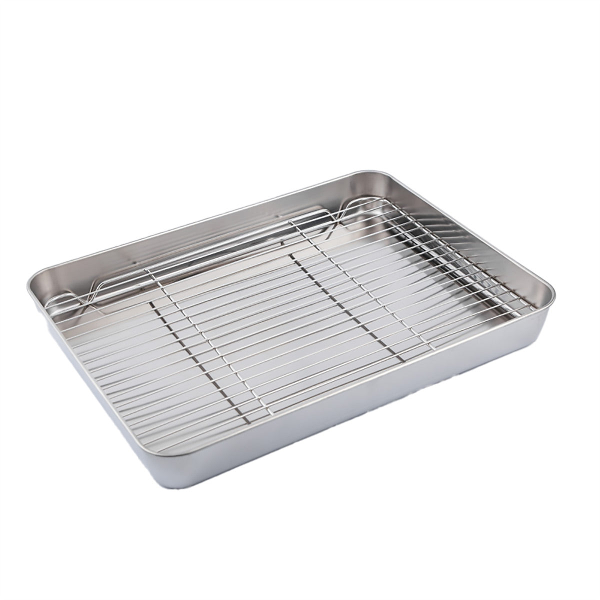 Stainless Steel Roasting Pan 5L with Removable Rack Oven Tray