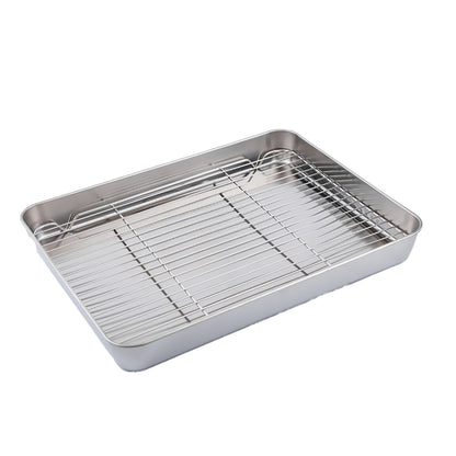 Stainless Steel Roasting Pan 5L with Removable Rack Oven Tray