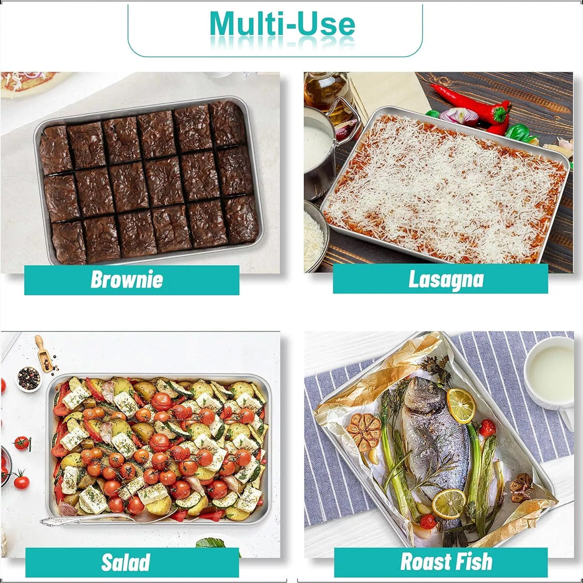 Stainless Steel Roasting Pan 5L with Removable Rack Oven Tray