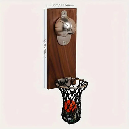 Magnetic Wooden Beer Bottle Opener Football Basketball Wine Opener Refrigerator