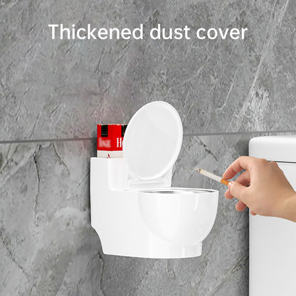 Decorative Toilet-Shaped Wall-Mounted Ashtray with Lid for Home