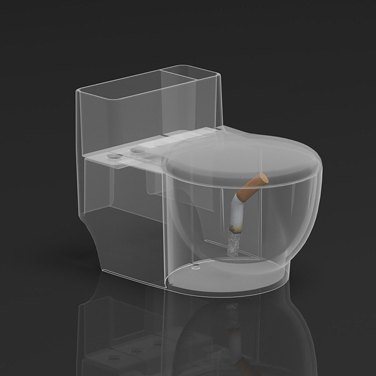 Decorative Toilet-Shaped Wall-Mounted Ashtray with Lid for Home