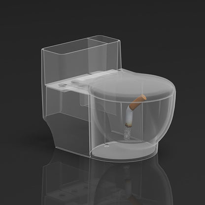 Decorative Toilet-Shaped Wall-Mounted Ashtray with Lid for Home