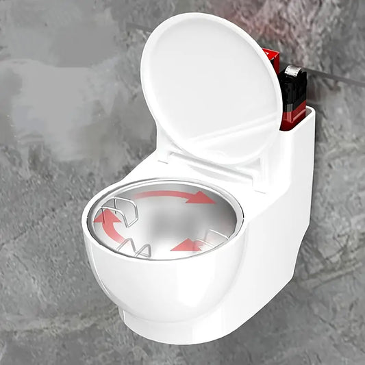 Decorative Toilet-Shaped Wall-Mounted Ashtray with Lid for Home