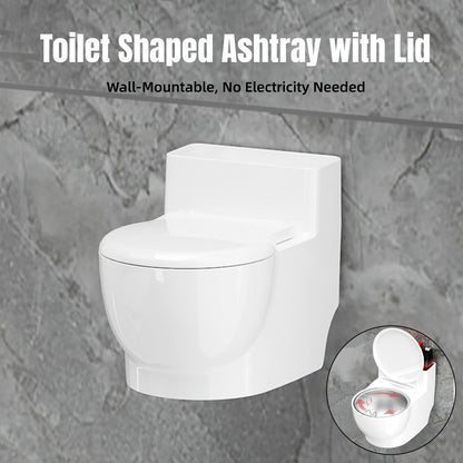 Decorative Toilet-Shaped Wall-Mounted Ashtray with Lid for Home