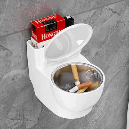 Decorative Toilet-Shaped Wall-Mounted Ashtray with Lid for Home