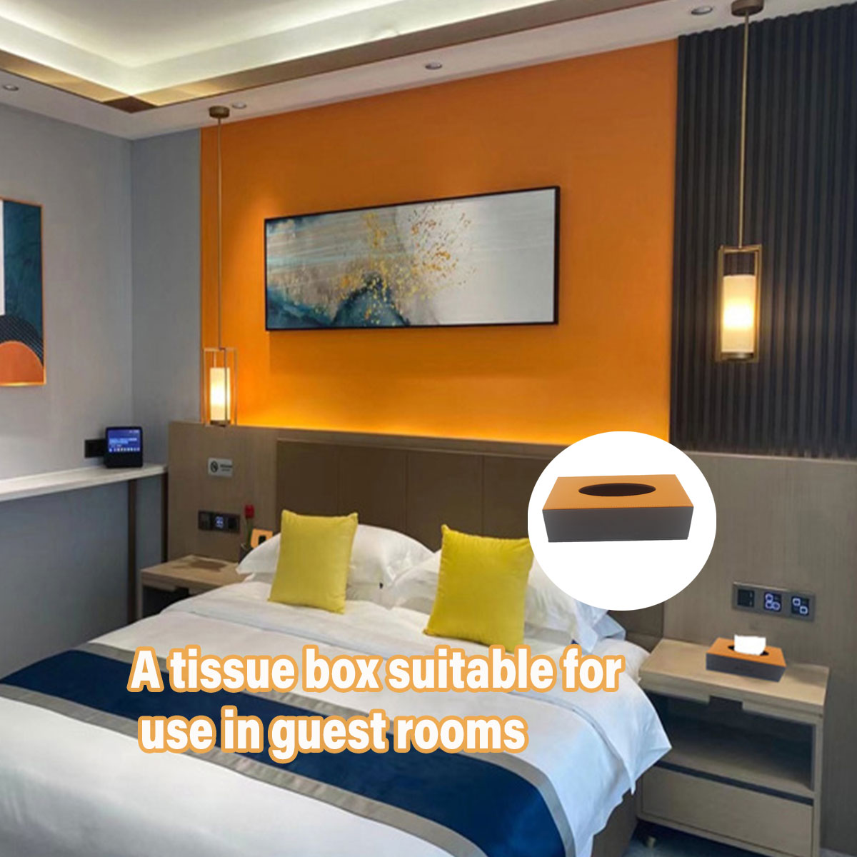 Leather Tissue Box Holder for Hotel Room Home Office