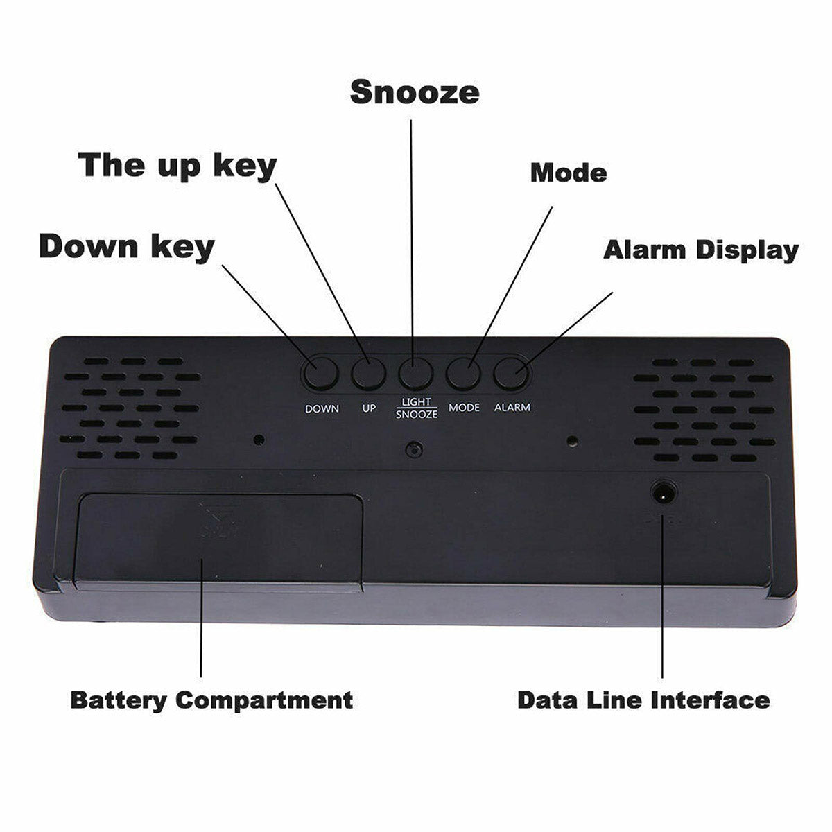 LED Digital Alarm Clock Large Display Dual Power Options Home Office Decor AU