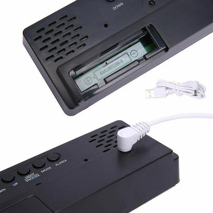LED Digital Alarm Clock Large Display Dual Power Options Home Office Decor AU