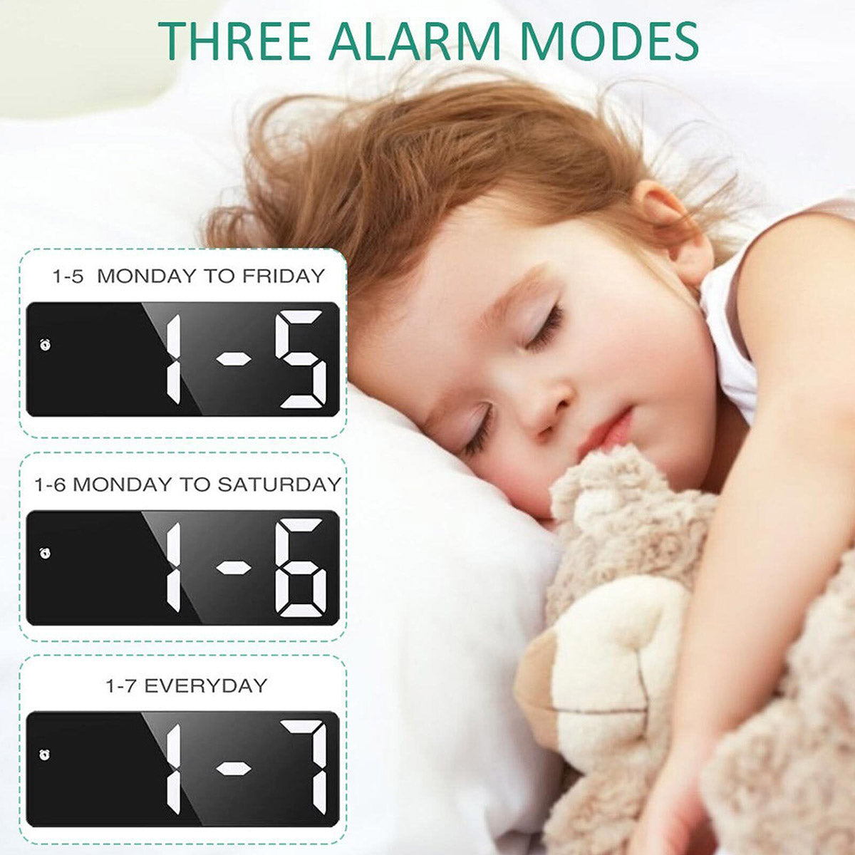 LED Digital Alarm Clock Large Display Dual Power Options Home Office Decor AU