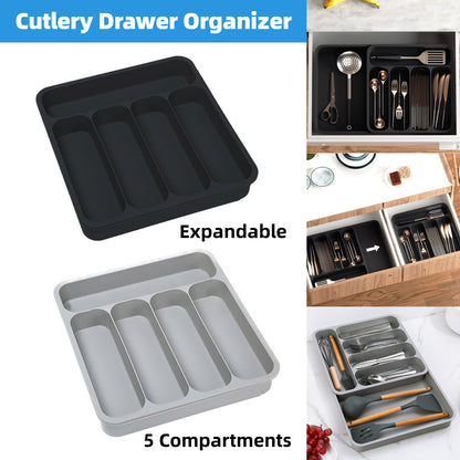 Expandable Cutlery Drawer Organizer Adjustable Kitchen Utensil Tray