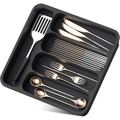 Expandable Cutlery Drawer Organizer Adjustable Kitchen Utensil Tray