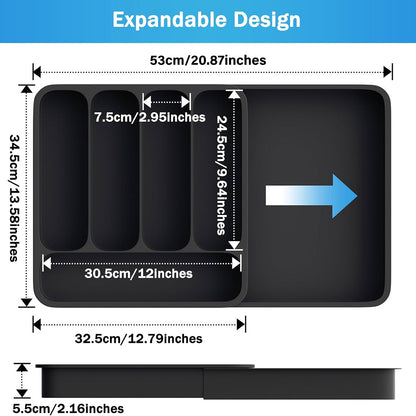 Expandable Cutlery Drawer Organizer Adjustable Kitchen Utensil Tray