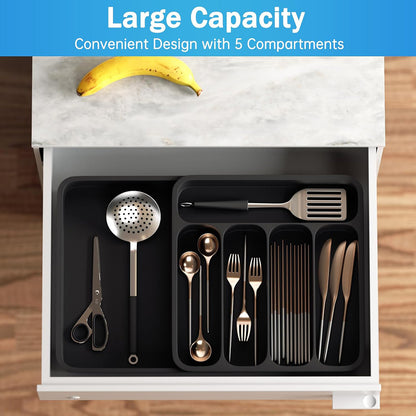 Expandable Cutlery Drawer Organizer Adjustable Kitchen Utensil Tray