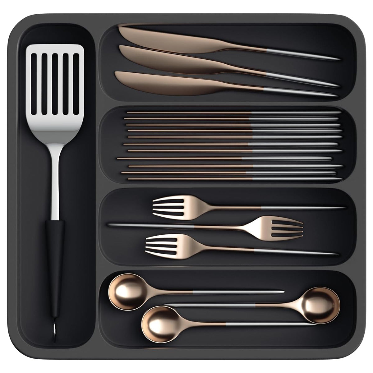 Expandable Cutlery Drawer Organizer Adjustable Kitchen Utensil Tray