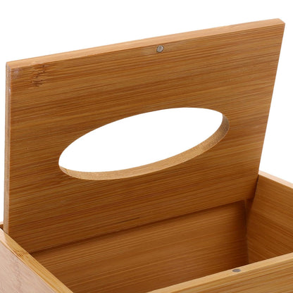 Bamboo Tissue Box Holder Wooden Cover Dispenser for Home and Office