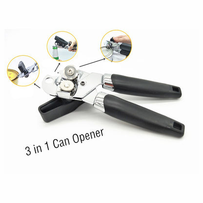 3-in-1 Can and Bottle Opener Stainless Steel Heavy Duty