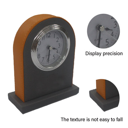 Hotel Alarm Clock Quartz Faux Leather Compact Design