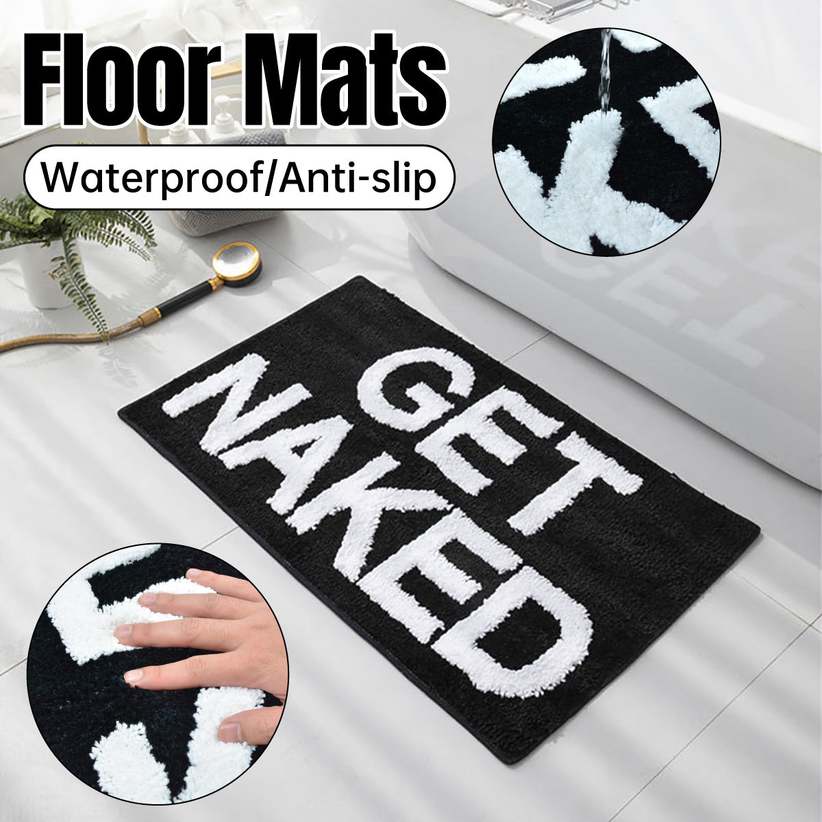 Non-Slip Absorbent Bathroom Floor Mat Soft Washable Rug