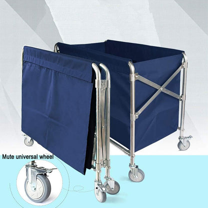 Folding Linen Trolley with Silent Wheels, Dry Wet Sorting