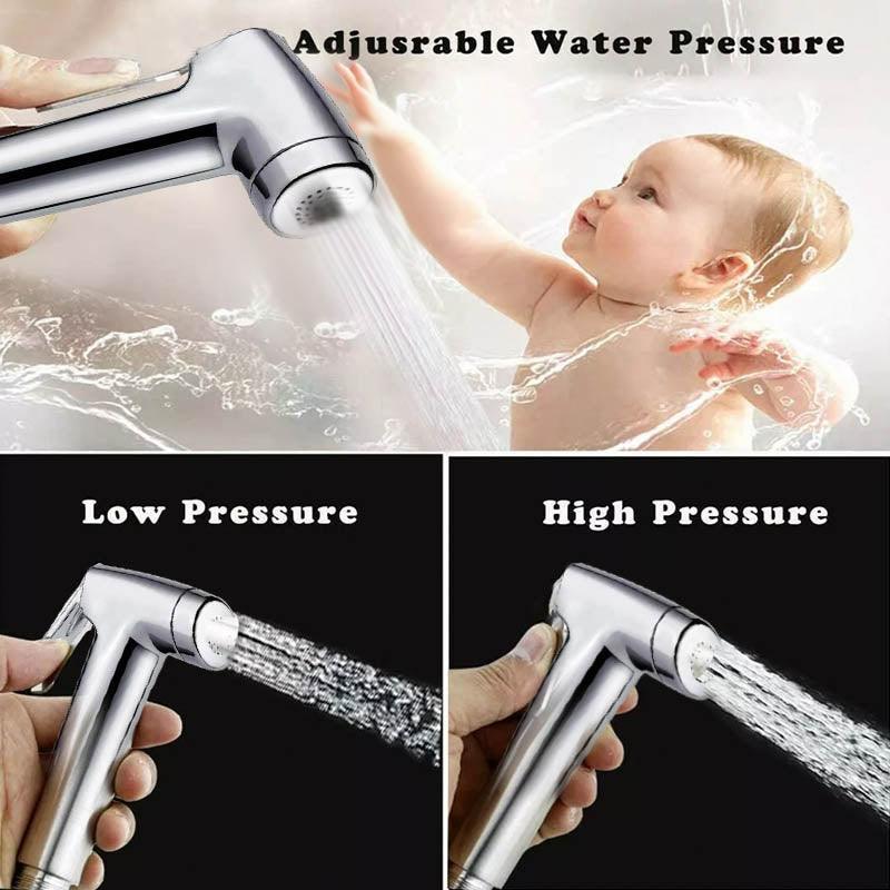 Handheld Shower Head Set with Hose and Bracket – Product View 7