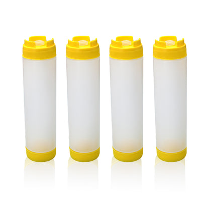 16oz Plastic Sauce Dispenser Bottles Large Capacity Double-ended Squeeze Bottles