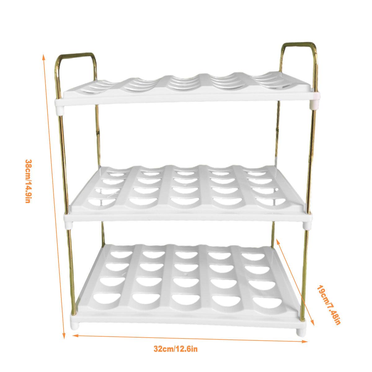 3 Tier Cup and Bottle Storage Rack with Dividers – Product View 3