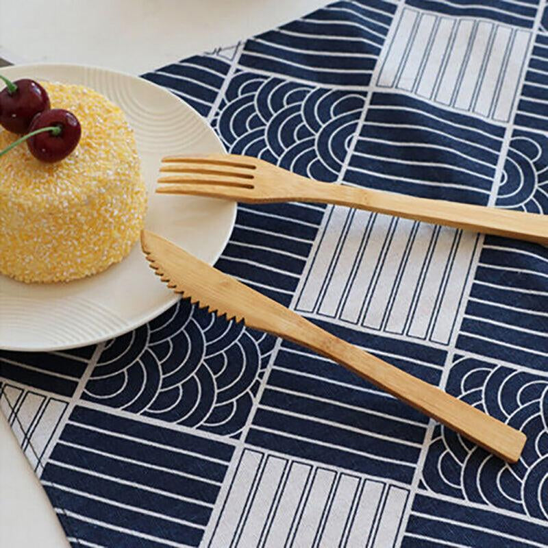 7 Pcs Reusable Bamboo Cutlery Set for Camping Travel Office