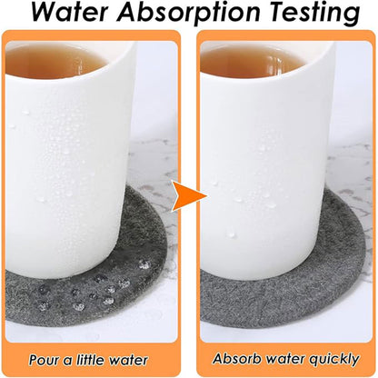 8pcs Woven Cotton Rope Coaster Set With Storage Rack for Coffee Tea