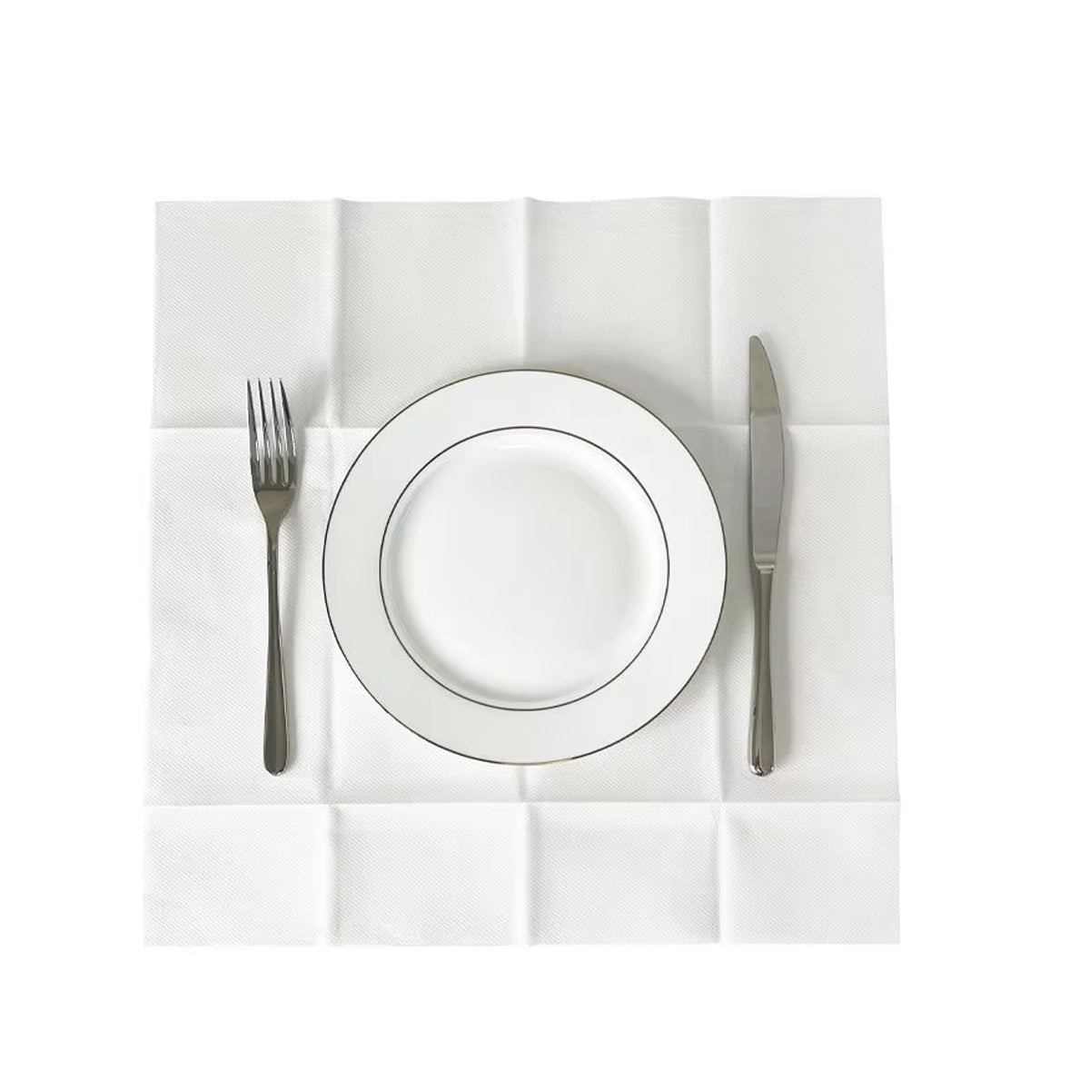 50/100PCS Disposable White Napkin Set Knife Fork Holder for Party Banquet Table