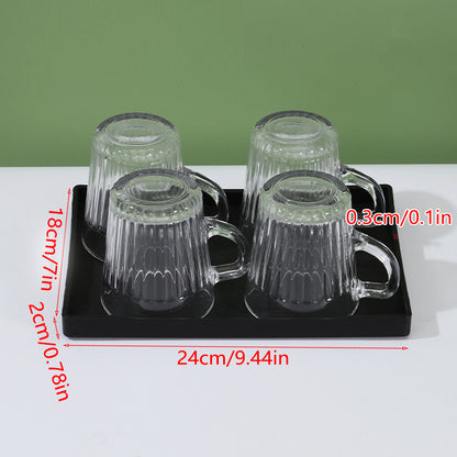 12 Pcs Rectangular Plastic Serving Tray 24x18cm Non-Slip