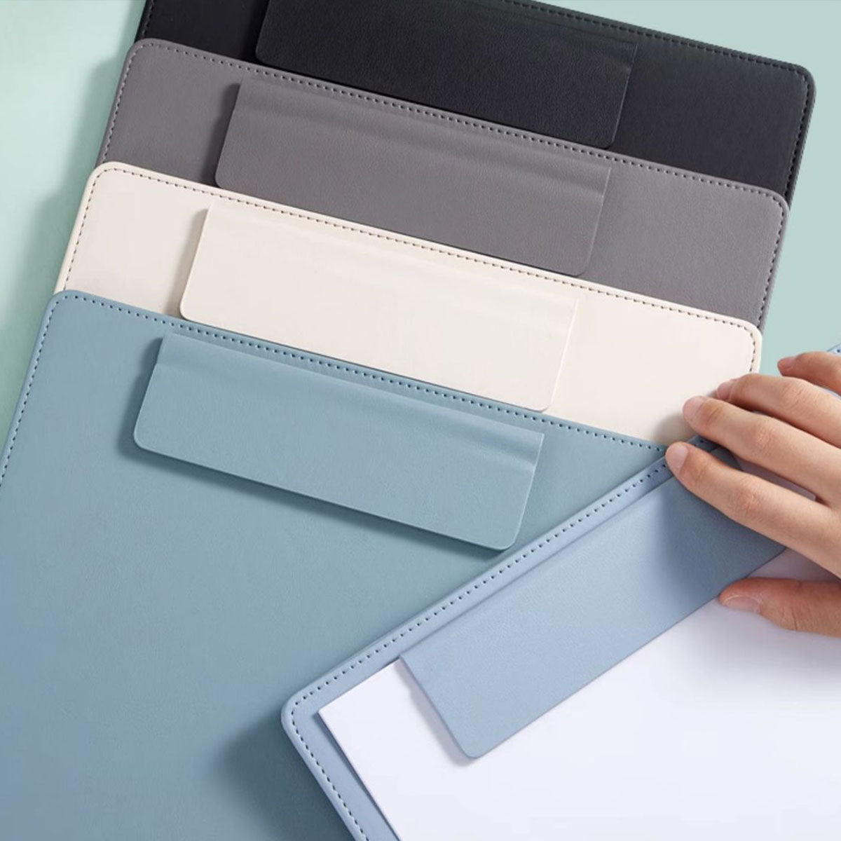 2 Pcs Leather Clipboard Conference File Holder for Hotel Menu