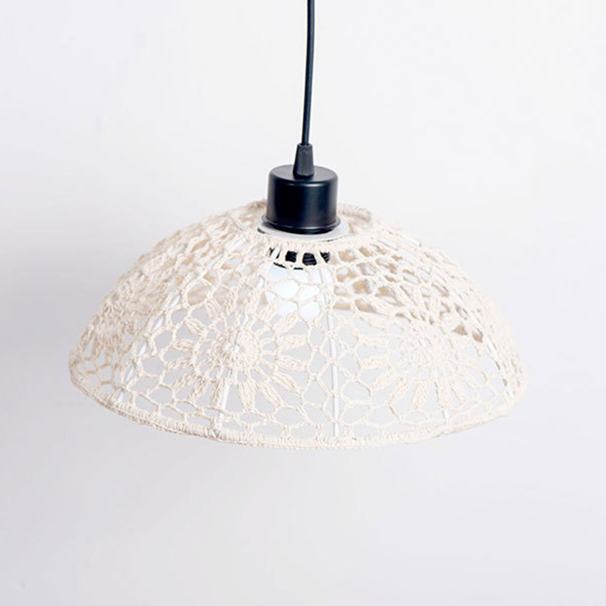 Bohemian Cotton Rope Woven Lampshade for Ceiling Pendant 30cm