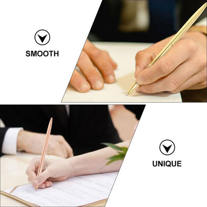 6pcs Black Ballpoint Pen Set Plum Blossom Base Office Desk Signature Writing Pen